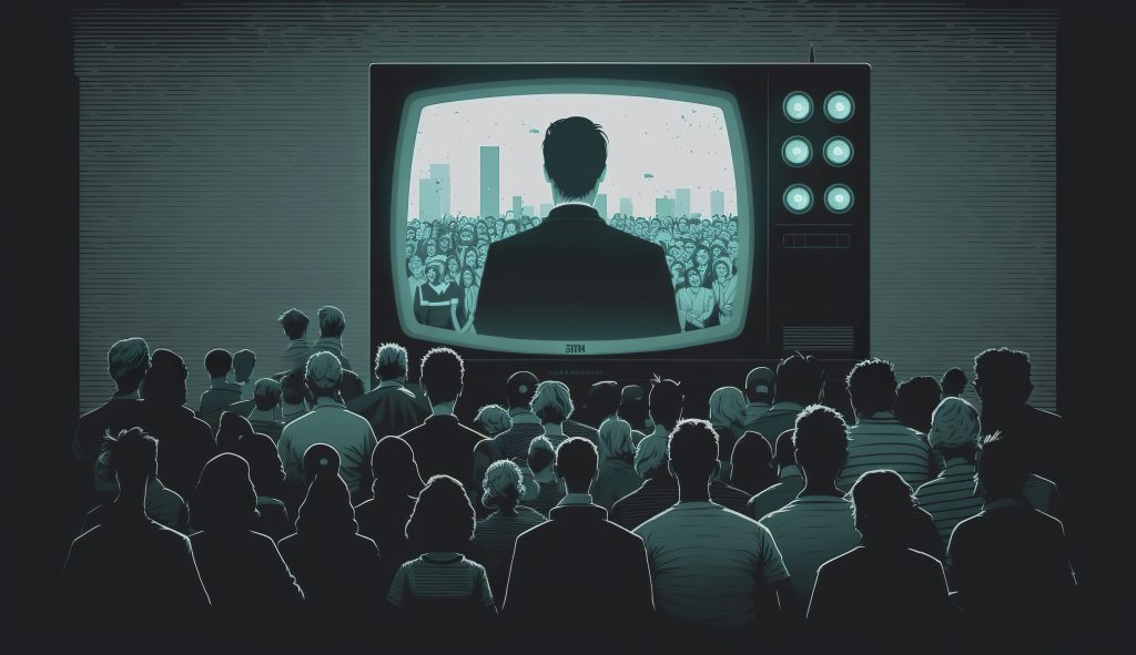 Chasser le naturel, il revient au galop! Vecteezy Ai Generated People Crowd Watching Tv Tv Addiction 35902903 1 1024x591