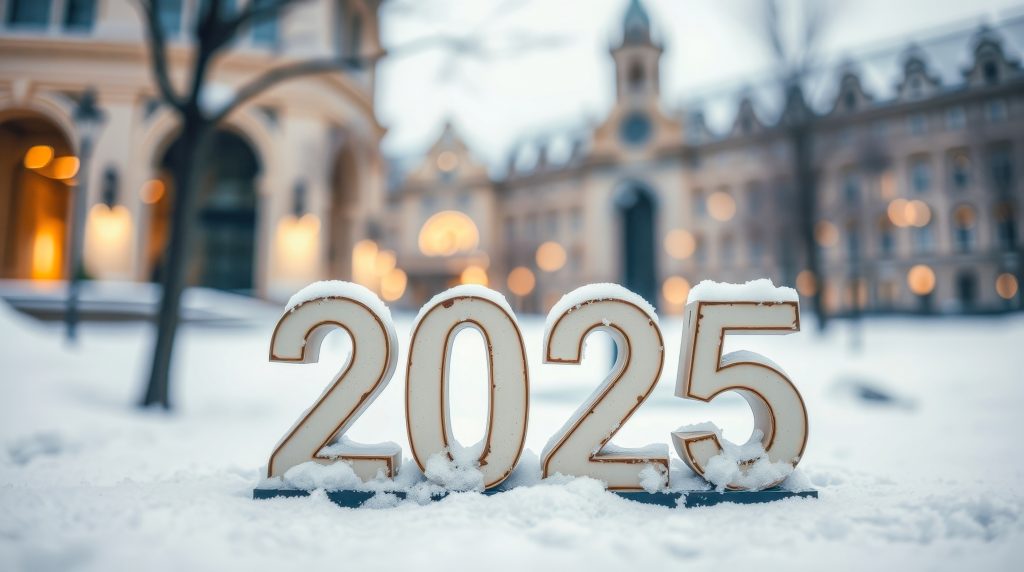 Bilan et rétrospective Vecteezy Snow Covered 2025 Numerals Urban Setting 54423569 1024x572